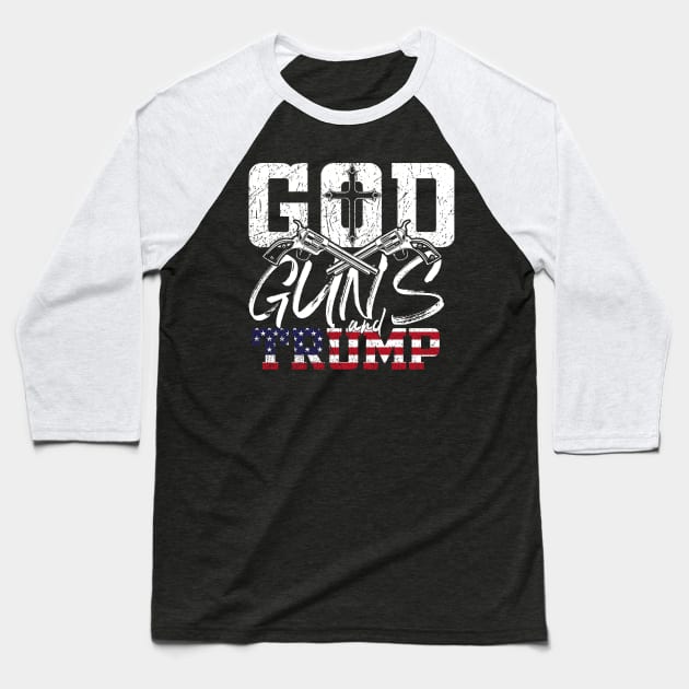 God-Guns-Trump Baseball T-Shirt by Ville Otila Abstract